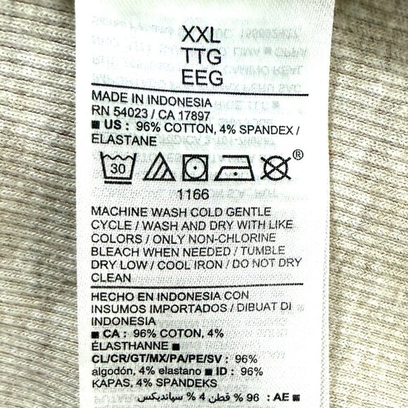 Old Navy Beige Henley Ribbed Knit Midi Dress XXL Long Sleeve Stretch Cotton Blen - Picture 5 of 8